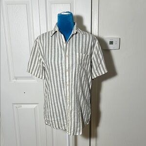 Faherty Linen Striped button down shirt XS